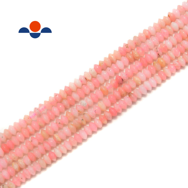 Pink Opal Faceted Rondelle Discs Beads Size 2x3mm 15.5" Strand