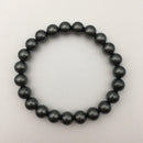 dark gray shell pearl bracelet smooth round 