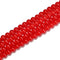 Red Crystal Glass Smooth Round Beads Size 6mm 8mm 10mm 15.5" Strand