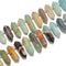 Natural Amazonite Graduated Top Drilled Point Beads Size 25-50mm 15.5'' Strand