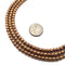 Copper Plated Hematite Matte Round With Shiny Stripe Beads Size 4mm 15.5" Strand