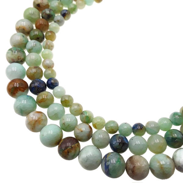natural chrysocolla smooth round beads
