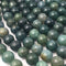 green moss agate smooth round beads