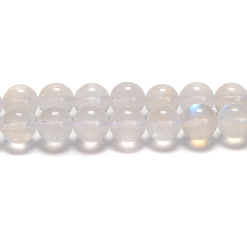 AAA Cream White Rainbow Moonstone Smooth Round Beads Size 6mm-12mm 15.5'' Str