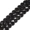 Black Lava Stone Coin Shape Beads Size 10mm 12mm 15.5'' Strand