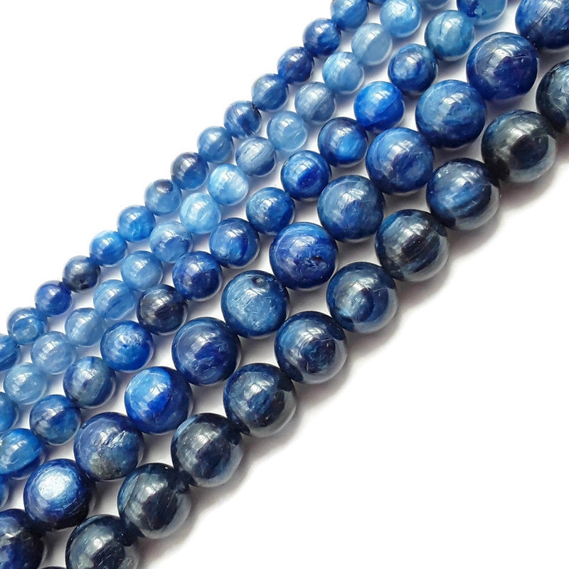 Natural Blue Kyanite Smooth Round Beads 5mm 6mm 8mm 9mm 10mm 15.5