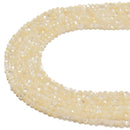 Natural White MOP Faceted Round Beads Size 3mm 4mm 15.5'' Strand