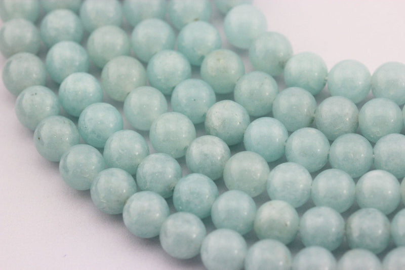 large hole aqua color quartz smooth round beads