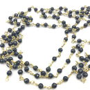 spinel gold plated brass rosary chain