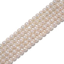 Grade AB White Fresh Water Akoya Pearl Off Round Beads Size 7-8mm 15.5'' Strand