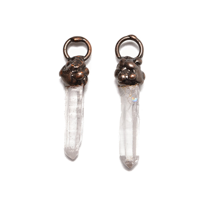 Clear Quartz Copper Plated Wrapped Point Pendant Size 40-45mm Sold Per Piece