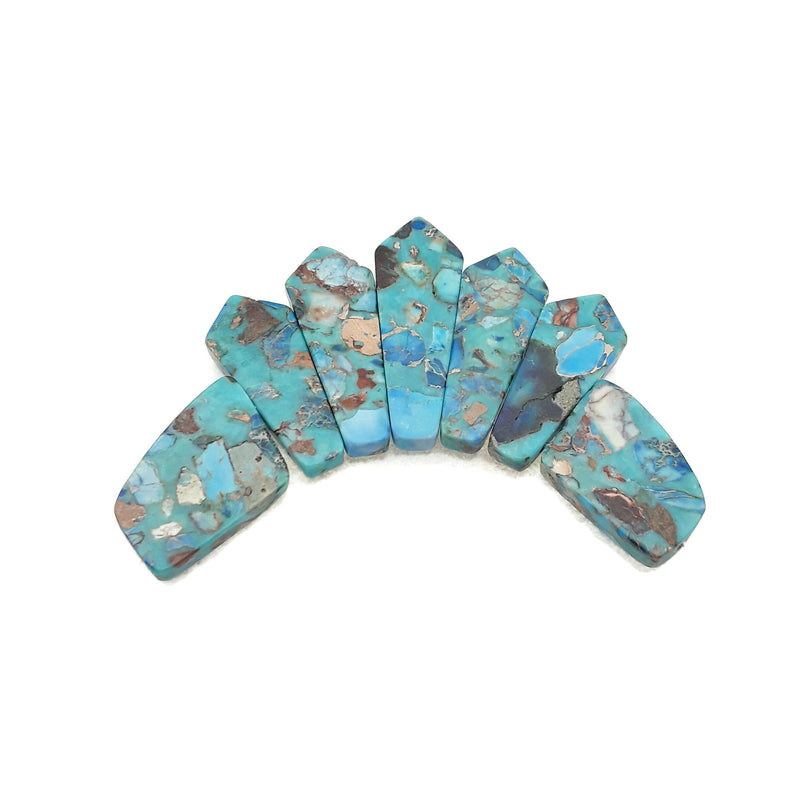 Mohave Blue Turquoise Graduated Arrow Shape Set Size Approx 15x35mm-15x45mm