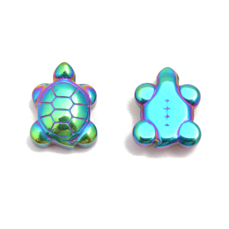 Mix Colors Hematite Turtle Charm Pendant Size 13x17mm Sold per Piece