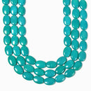 Green Blue Turquoise Smooth Oval Beads Size 10x14mm 15.5'' Strand