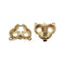 tri ring clasp gold plated copper with micro pave clear zircon 