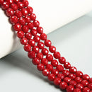 Red Bamboo Coral Faceted Round Beads 2mm 3mm 4mm 6mm 8mm 15.5" Strand