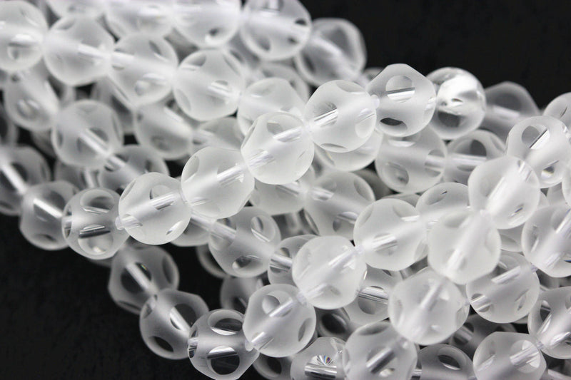 clear crystal glass faceted round beads
