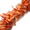 Orange Bamboo Coral Irregular Branch Sticks Points Beads 10-25mm 15.5" Strand