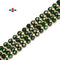 Green Agate Prism Cut Double Point Faceted Round Beads 6mm 15.5'' Strand