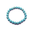 Blue Turquoise Bracelet Smooth Round Size 8mm 10mm 7.5" Length