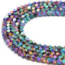 rainbow color hematite faceted nugget beads