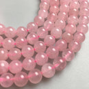 rose quartz smooth round beads 