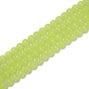 Neon Green Crystal Glass Smooth Round Beads Size 6mm 8mm 10mm 15.5" Strand