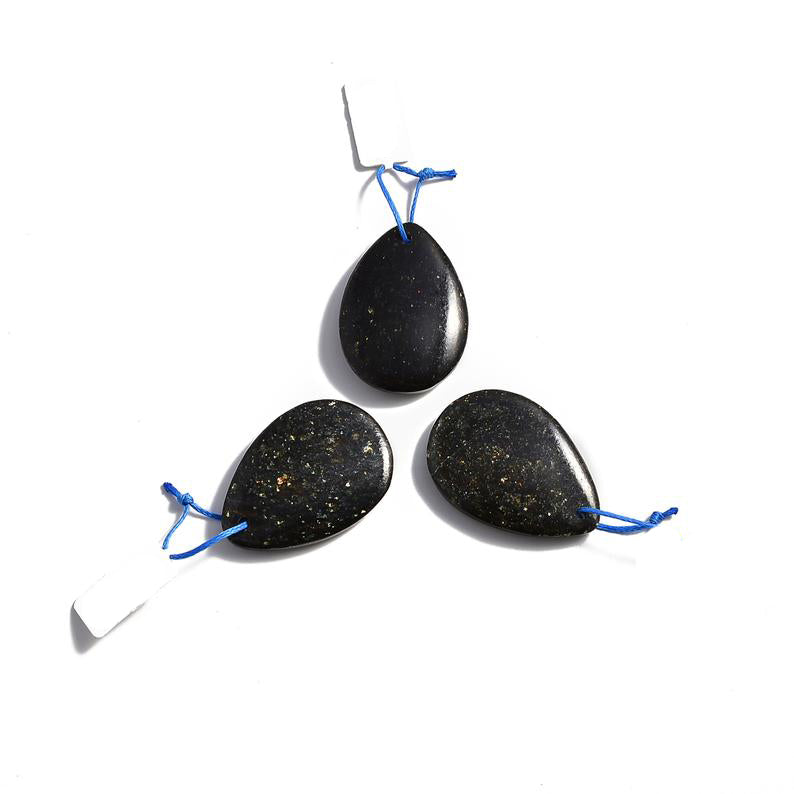 black arfvedsonite pendant teardrop or irregular shape 
