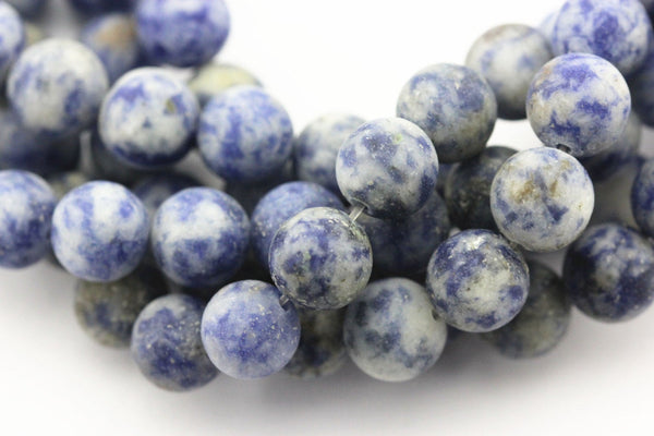 blue spot jasper matte round beads