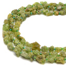 Natural Peridot Rough Nugget Beads Size 8x10mm-10x13mm 15.5'' Strand