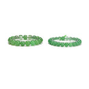 Green Aventurine Smooth Round With Guru Beaded Bracelet Size8mm 10mm 7.5''Length