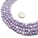 Lavender Purple Fresh Water Pearl Center Drill Nugget Beads 6-7mm 16" Strand