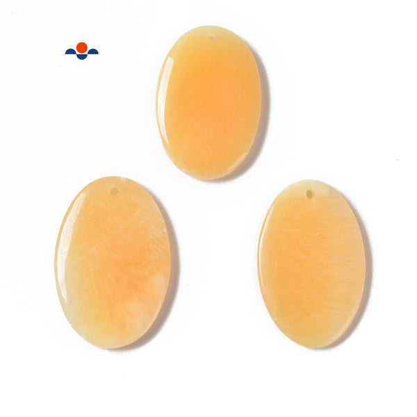 Natural Yellow Jade Oval Shape Pendant Size 30x45mm Sold per Piece