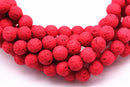 bright red lava rock stone beads