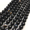 large hole black Striped agate smooth round beads