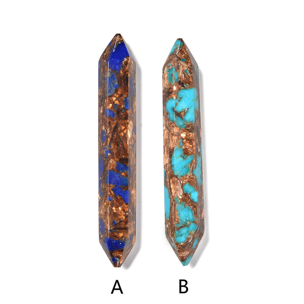 Bronzite Lapis /Turquoise Double Point Size 15x100mm Sold By Piece