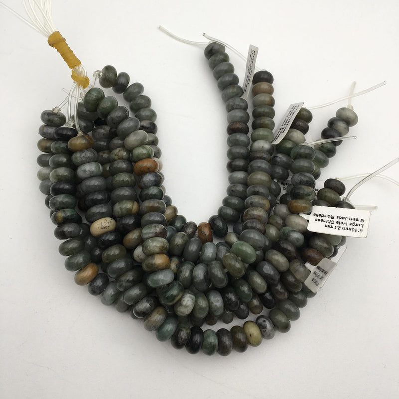 large hole chinese jade smooth rondelle beads
