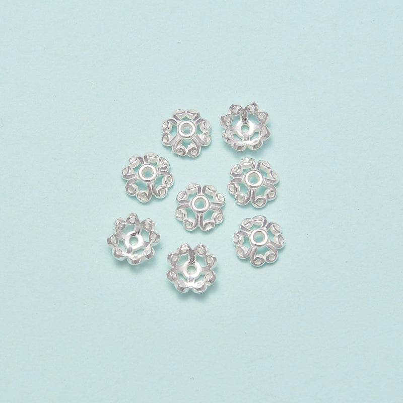 925 Sterling Silver Beads Cap Spacer Size 8mm, 10pcs Per Bag Sold By Bag