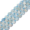 Natural Aquamarine Prism Cut Double Point Beads Size 8mm 10mm 15.5'' Strand