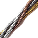 Gray/Gold/Silver/Copper Hematite Matte Rondelle Discs Beads 1x4mm 15.5" Strand