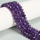 Natural Amethyst Faceted Rondelle Beads Size 6.5x8mm 15.5'' Strand