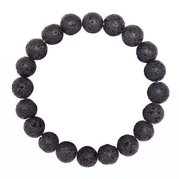 Black Lava Stone Beads Beaded Bracelet Size 8mm 10mm 7.5