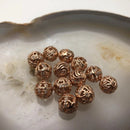 rose gold copper micro pave zircon spacer ball shape