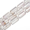 Clear Quartz Faceted Flat Rectangle Cylinder Tube Beads 14x28mm 15.5"Strand