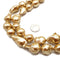 Gold Coated Fresh Water Pearl Baroque Flameball Beads Approx 16x20mm 15.5"Strand