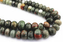 african bloodstone graduated smooth rondelle beads