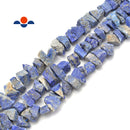 Lapis Rough Nugget Chunks Center Drill Beads Approx 6x18mm 15.5" Strand