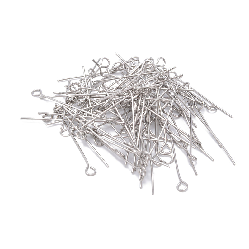 304 Stainless Steel Eye Pins Size 0.6x50mm 700 Pieces per Bag