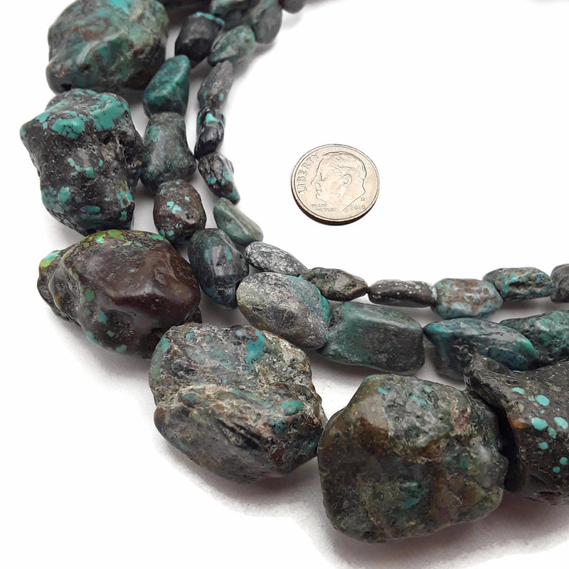 Natural Turquoise Rough Nugget Chunk Beads 10mm 15mm 20mm 15.5'' Strand