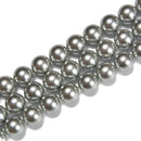 Blue Gray Shell Pearl Smooth Round Beads Size 4mm 6mm 8mm 10mm 15.5'' Strand